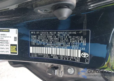 2021 Toyota Corolla Le from USA, damaged, VIN 5YFEPMAE2MP179785